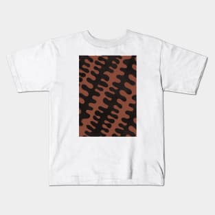 Boho Abstract Organic Wavy Shapes Kids T-Shirt